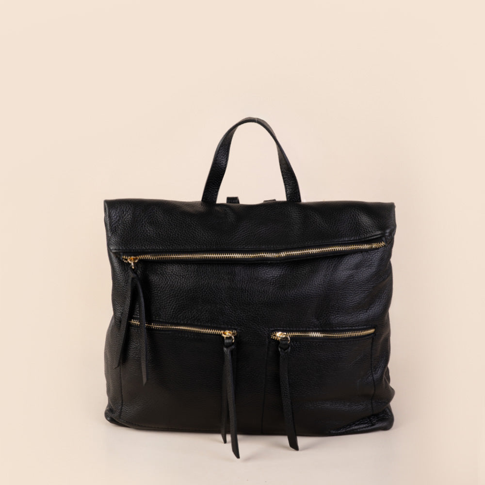 BORSA A ZAINO CON ZIP FRONTALI