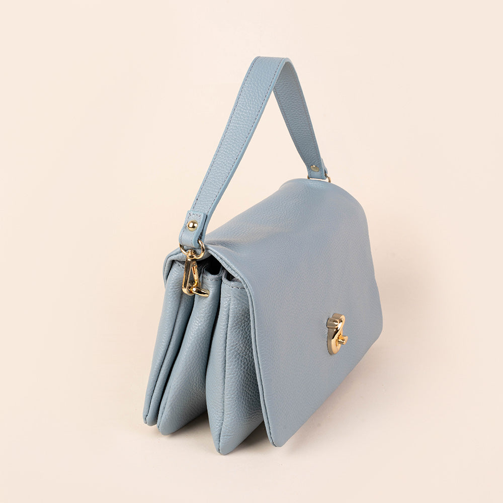 BORSA A MANO CON TRE SCOMPARTI E CHIUSURA A GIRELLO