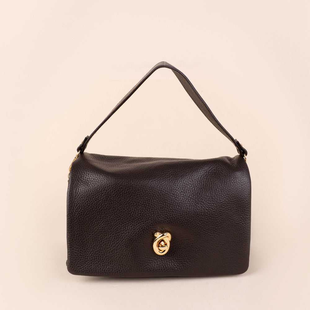 BORSA A MANO CON TRE SCOMPARTI E CHIUSURA A GIRELLO