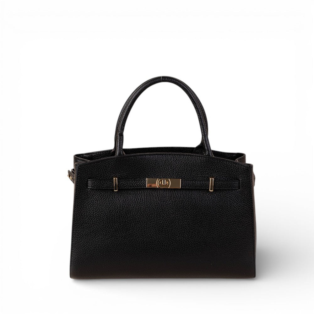 BORSA A MANO MODELLO BIRKIN CON DUE MANICI CHIUSURA A GIRELLO