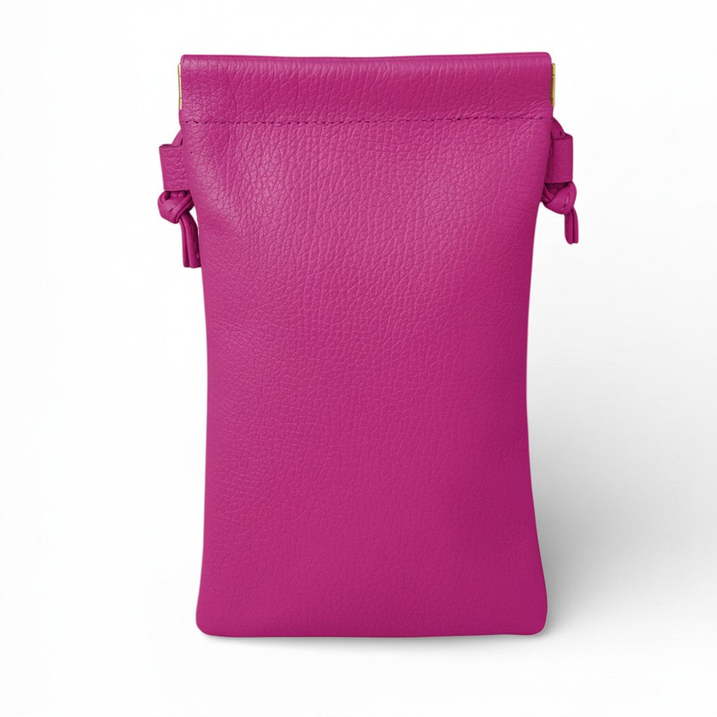 BORSA POCHETTE MODELLO PORTACELLULARE CON TRACOLLA E LACCI