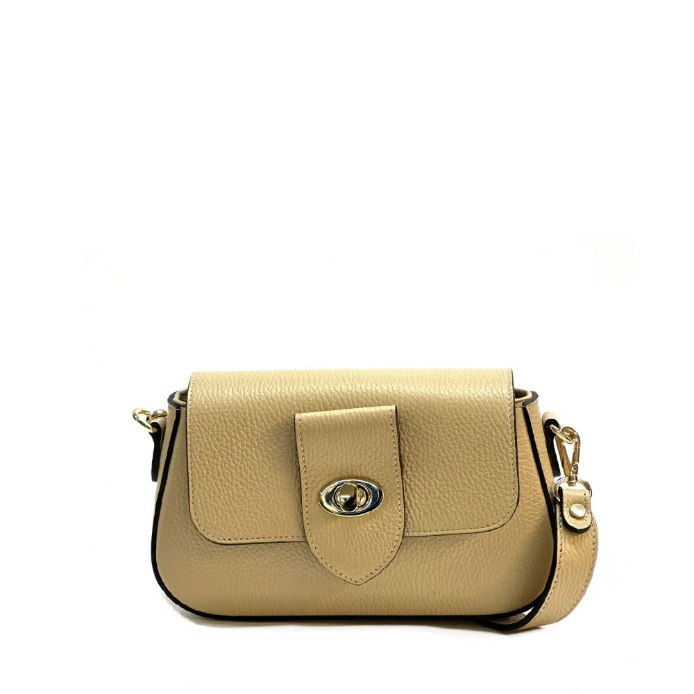 BORSA A TRACOLLA CON PATTINA E CHIUSURA A GIRELLO