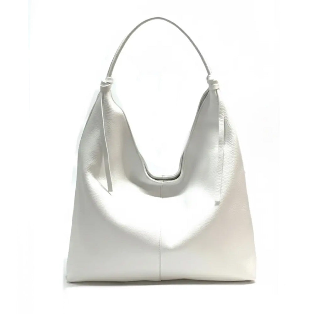 BORSA A SPALLA MODELLO A SACCA CON LACCI SUI MANICI