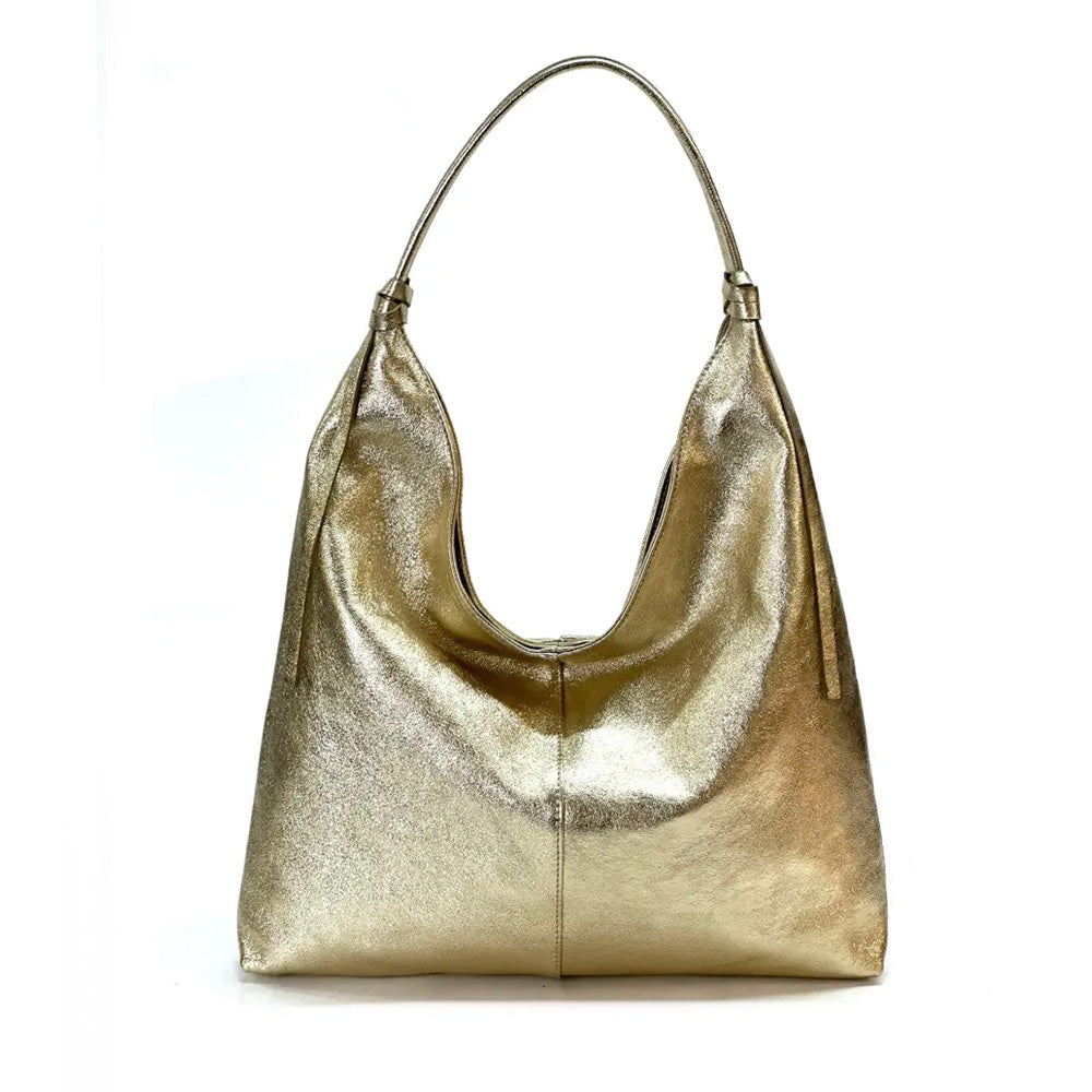 BORSA A SPALLA MODELLO A SACCA CON LACCI SUI MANICI