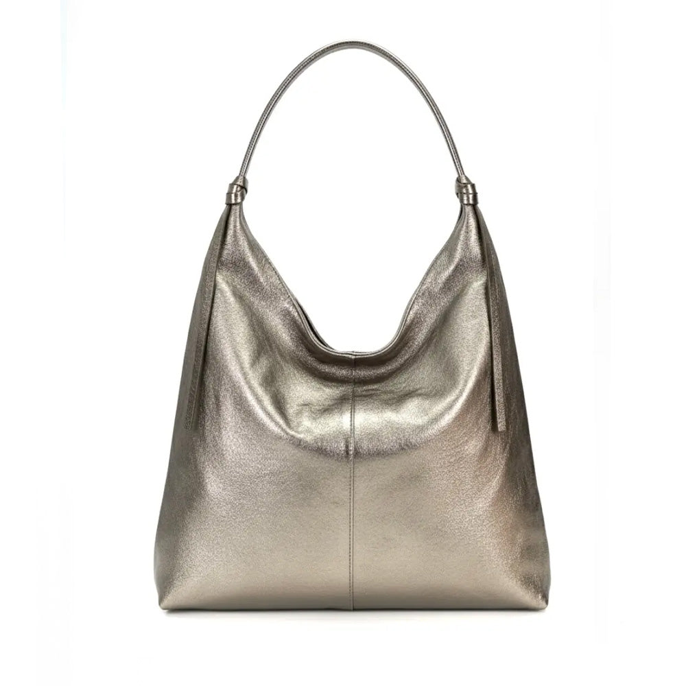 BORSA A SPALLA MODELLO A SACCA CON LACCI SUI MANICI