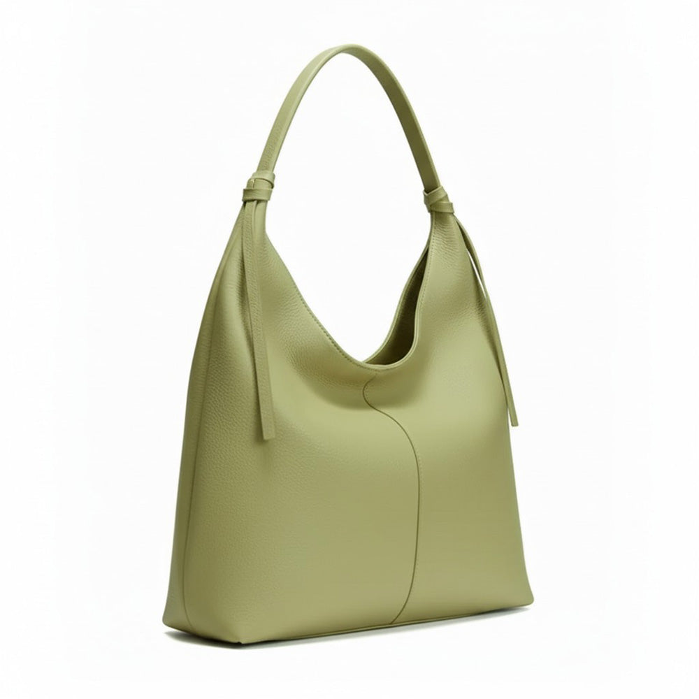 BORSA A SPALLA MODELLO A SACCA CON LACCI SUI MANICI