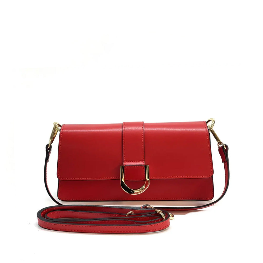 BORSA POCHETTE A TRACOLLA CON FIBBIA OVALE IRREGOLARE