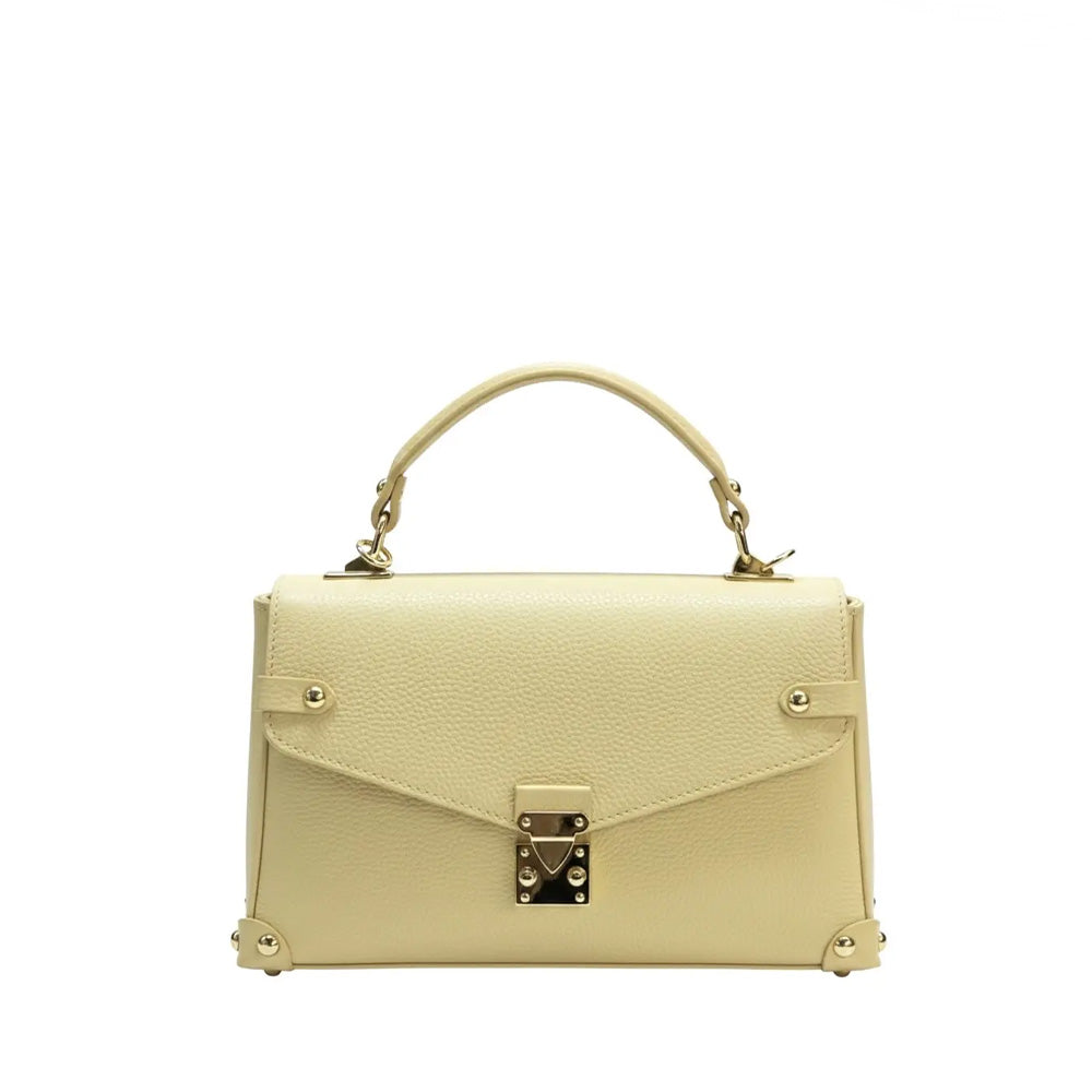 BORSA A MANO A CARTELLACON TRACOLLA , BORCHIE E CHIUSURA A SCATTO FRONTALE