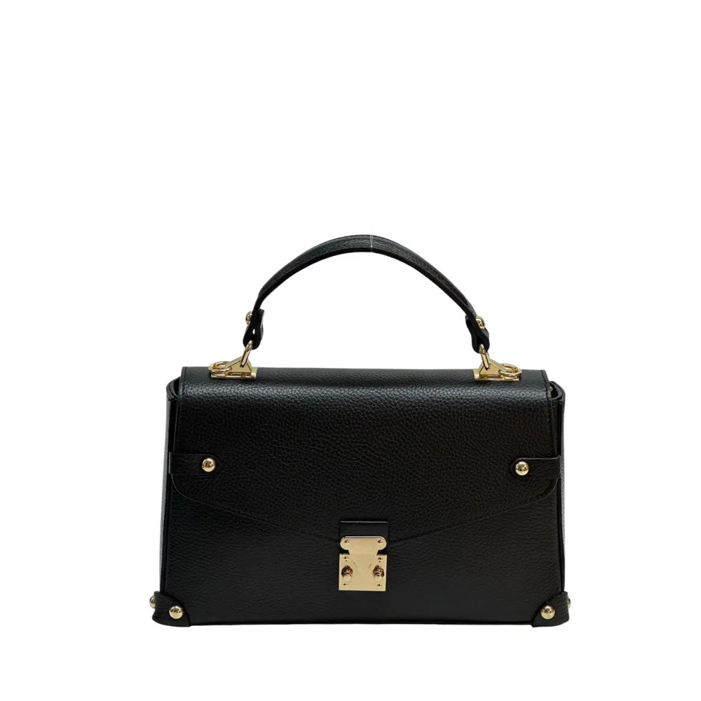 BORSA A MANO A CARTELLACON TRACOLLA , BORCHIE E CHIUSURA A SCATTO FRONTALE