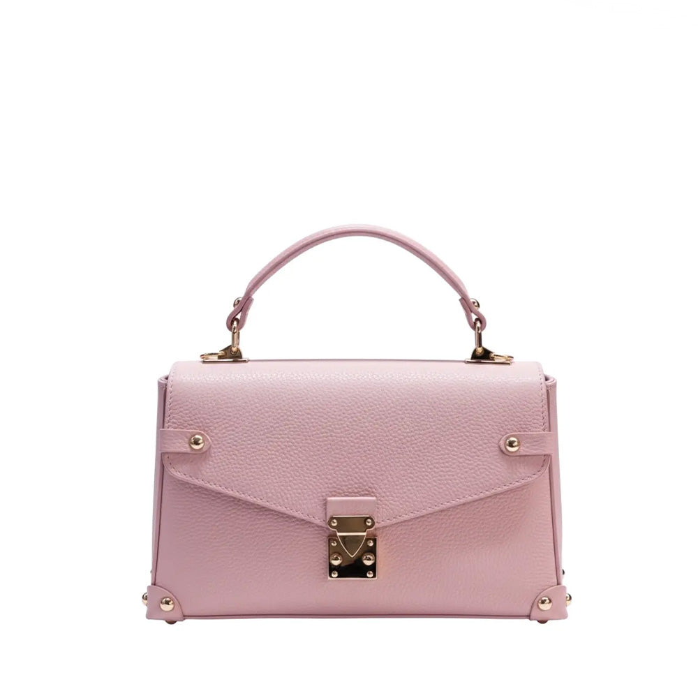 BORSA A MANO A CARTELLACON TRACOLLA , BORCHIE E CHIUSURA A SCATTO FRONTALE