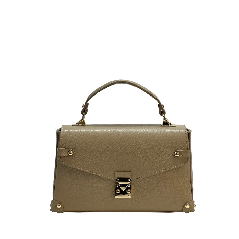 BORSA A MANO A CARTELLACON TRACOLLA , BORCHIE E CHIUSURA A SCATTO FRONTALE