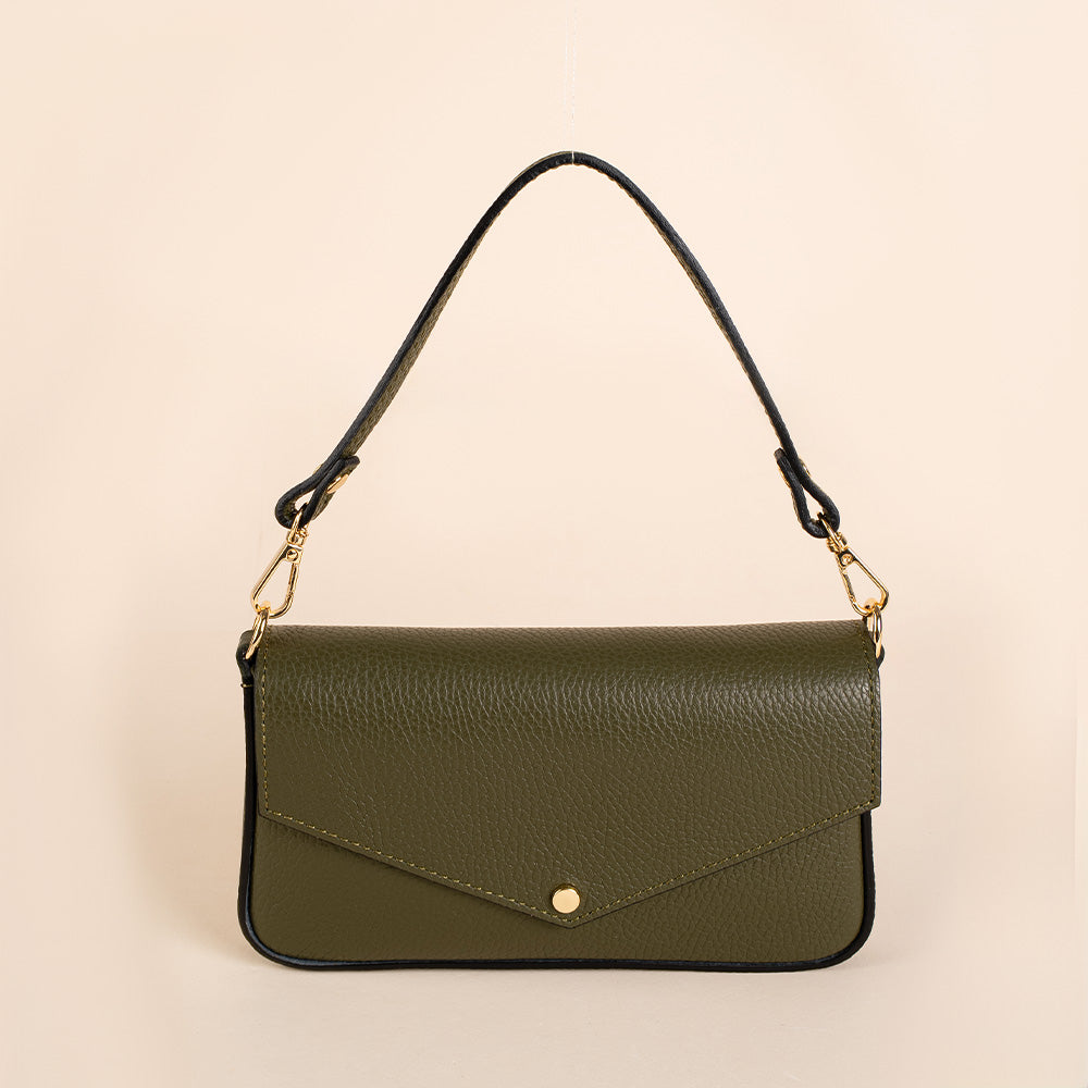 BORSA POCHETTE CON CHIUSURA A BOTTONE