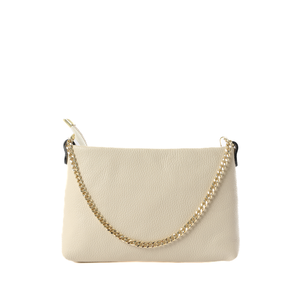 BORSA POCHETTE CLASSICA CON CHIUSURA A ZIP E MANICO A CATENA