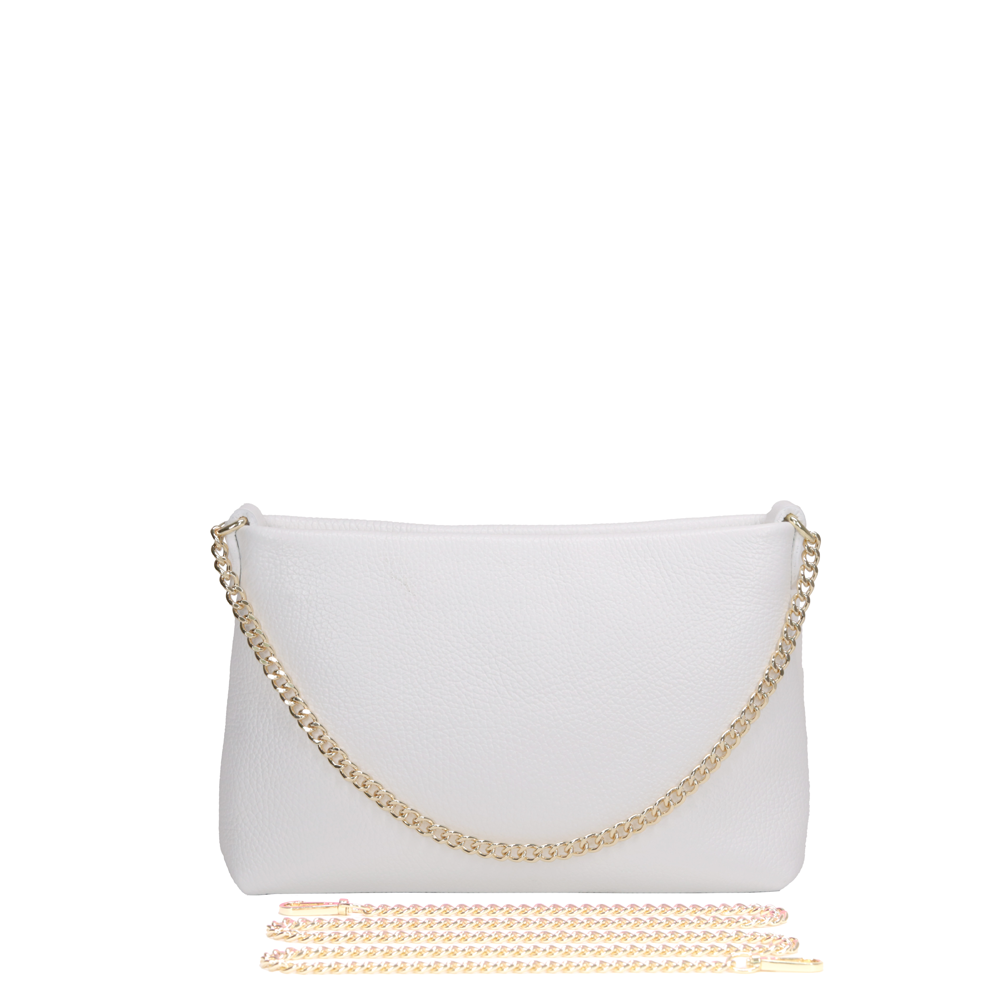 BORSA POCHETTE CLASSICA CON CHIUSURA A ZIP E MANICO A CATENA