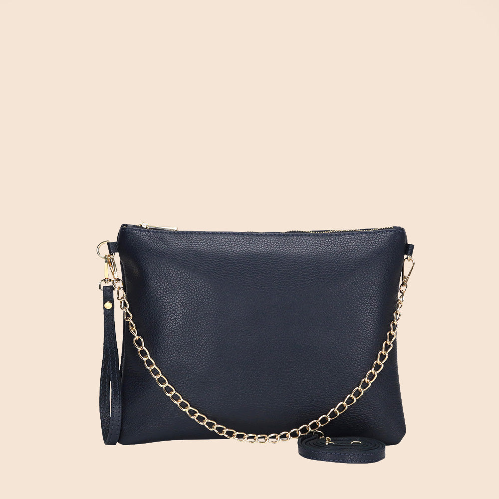 BORSA POCHETTE GRANDE RETTANGOLARE CLASSICA CON ZIP