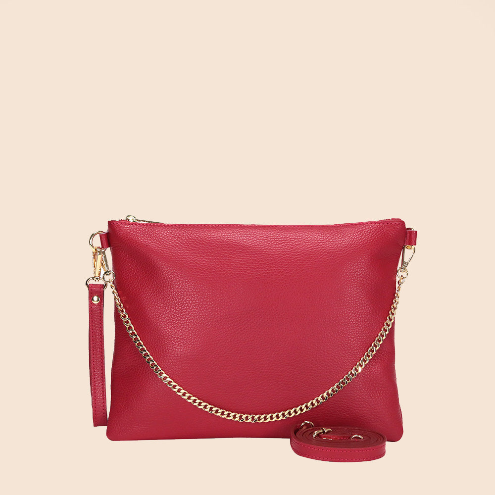BORSA POCHETTE GRANDE RETTANGOLARE CLASSICA CON ZIP