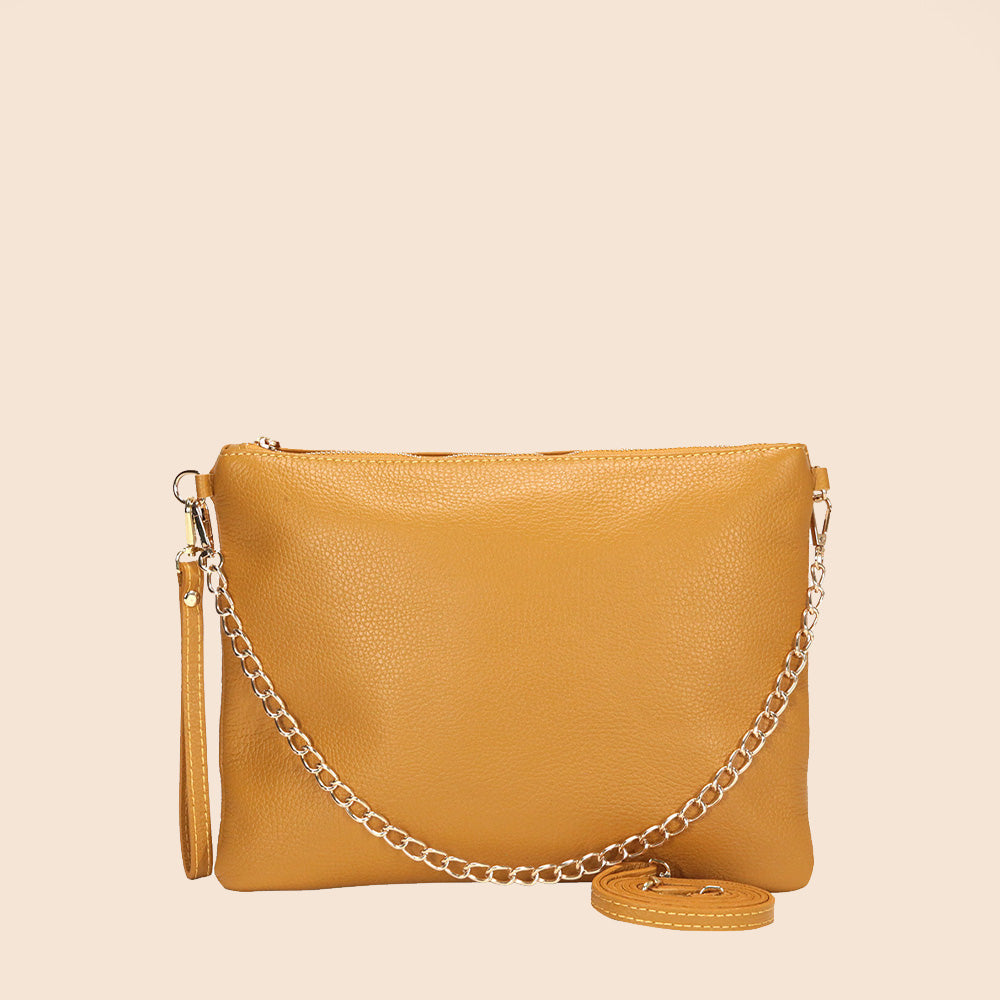 BORSA POCHETTE GRANDE RETTANGOLARE CLASSICA CON ZIP