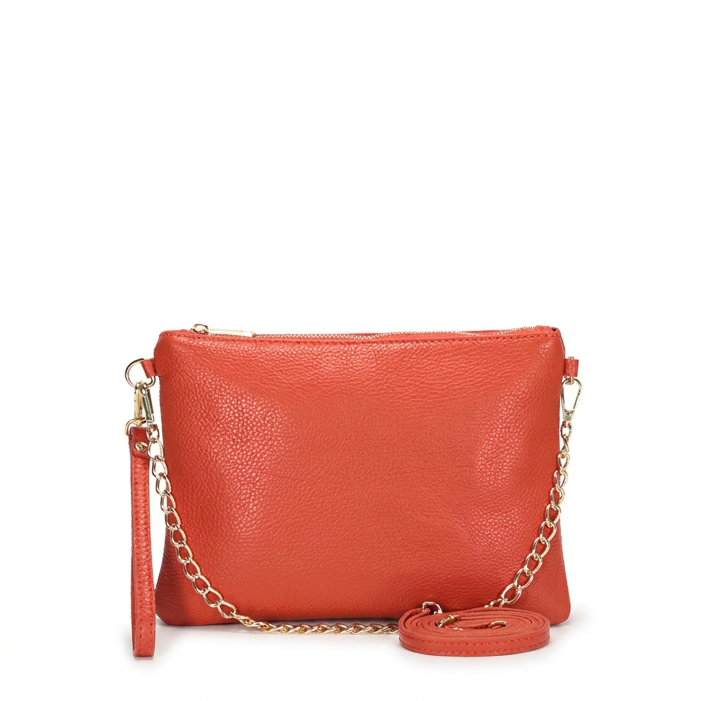 BORSA POCHETTE MEDIA RETTANGOLARE CLASSICA CON ZIP