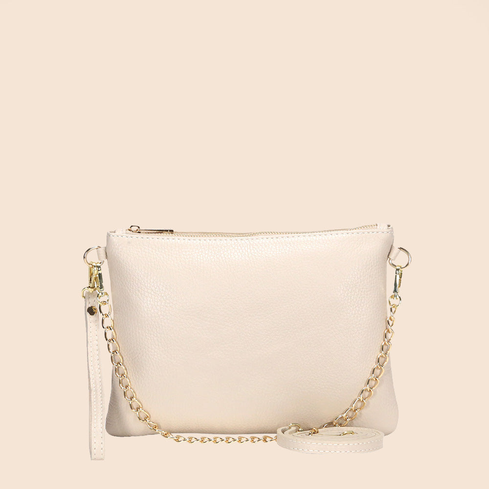 BORSA POCHETTE MEDIA RETTANGOLARE CLASSICA CON ZIP