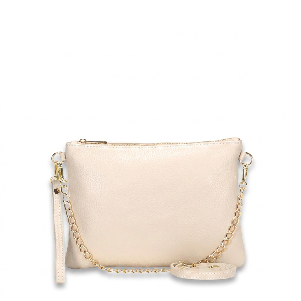 BORSA POCHETTE MEDIA RETTANGOLARE CLASSICA CON ZIP