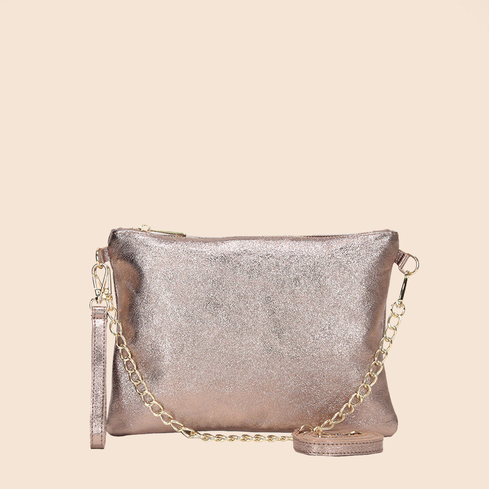 BORSA POCHETTE MEDIA RETTANGOLARE CLASSICA CON ZIP