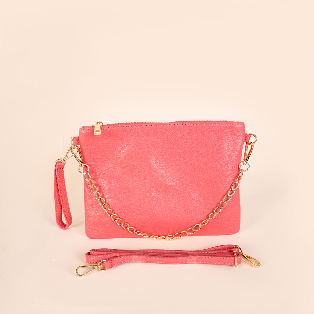 BORSA POCHETTE MEDIA RETTANGOLARE CLASSICA CON ZIP