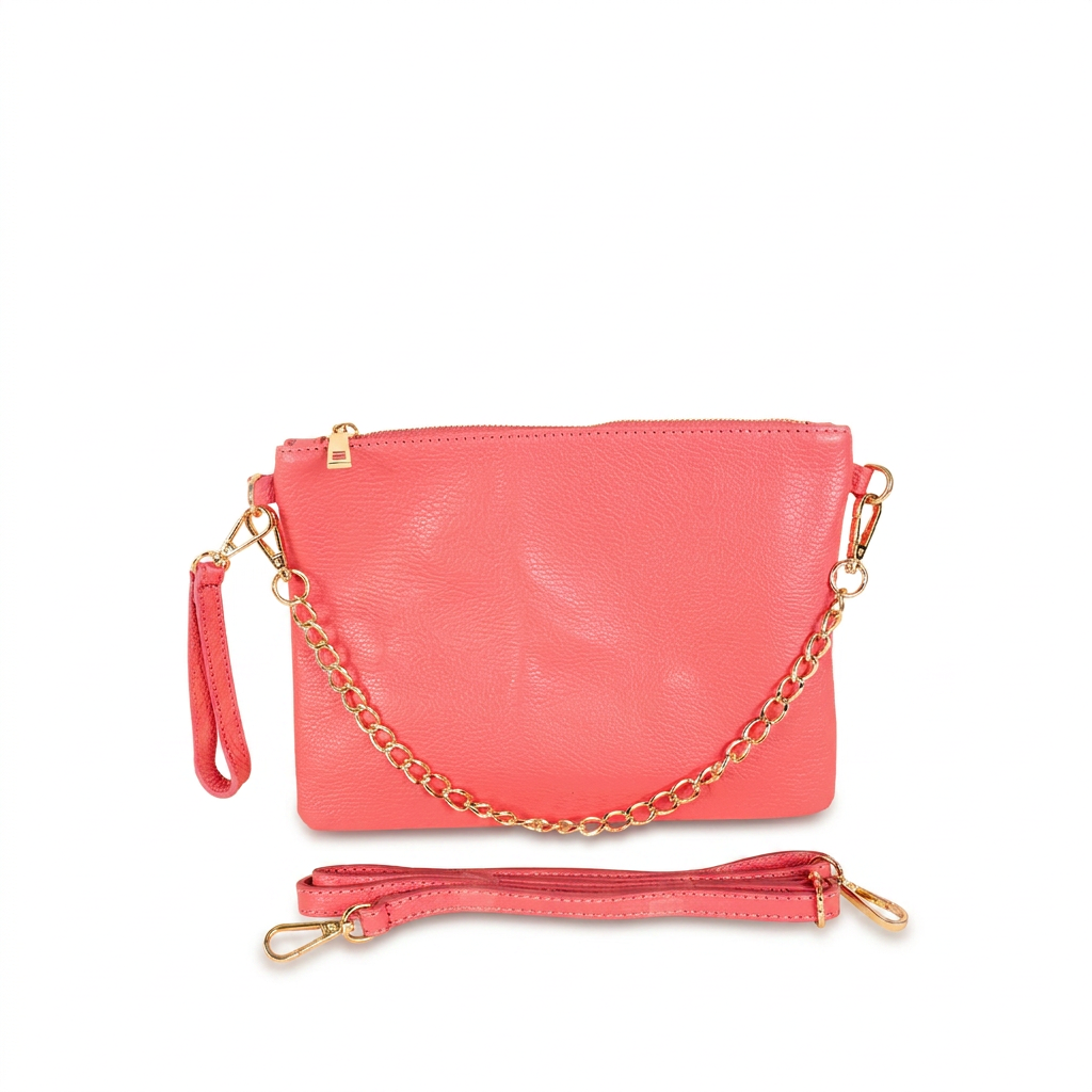 BORSA POCHETTE MEDIA RETTANGOLARE CLASSICA CON ZIP