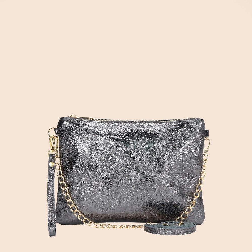 BORSA POCHETTE MEDIA RETTANGOLARE CLASSICA CON ZIP