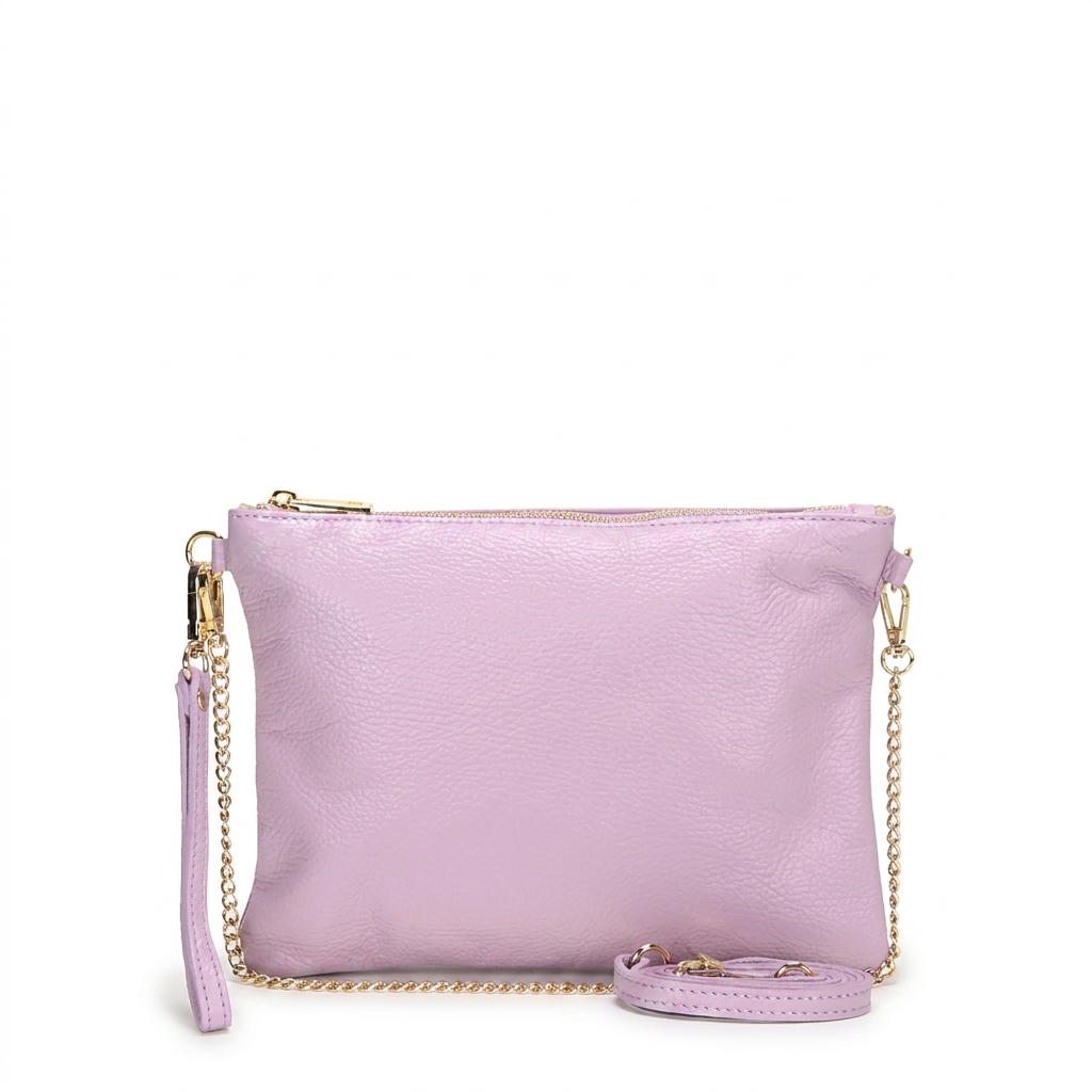 BORSA POCHETTE MEDIA RETTANGOLARE CLASSICA CON ZIP