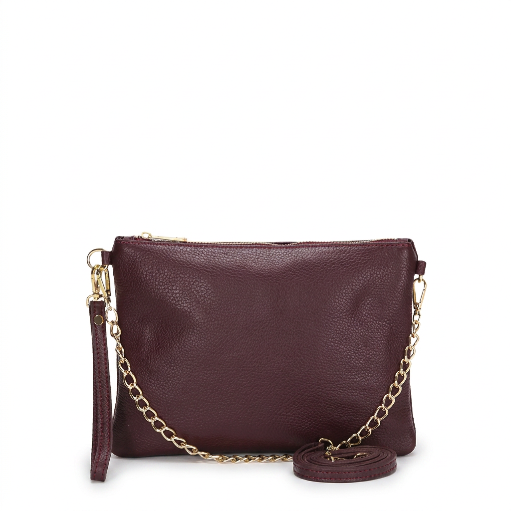 BORSA POCHETTE MEDIA RETTANGOLARE CLASSICA CON ZIP