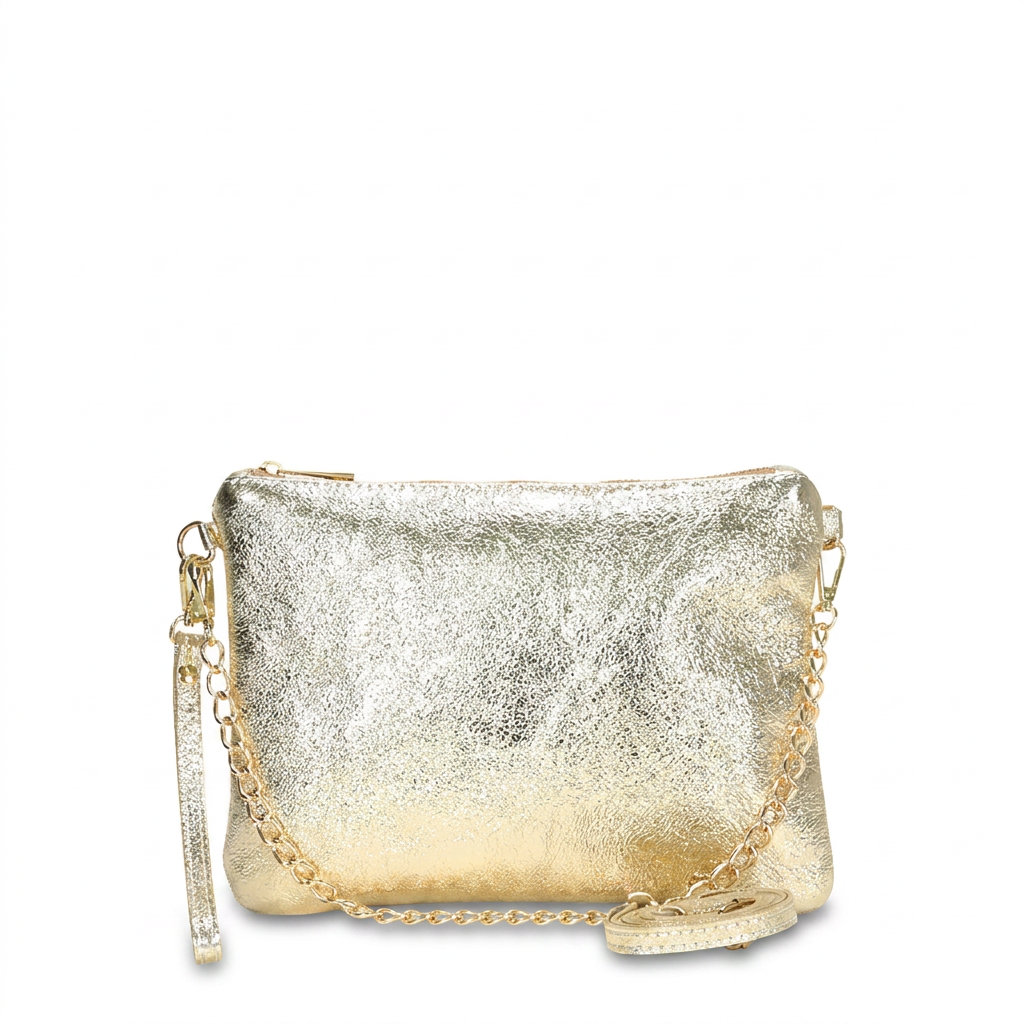 BORSA POCHETTE MEDIA RETTANGOLARE CLASSICA CON ZIP
