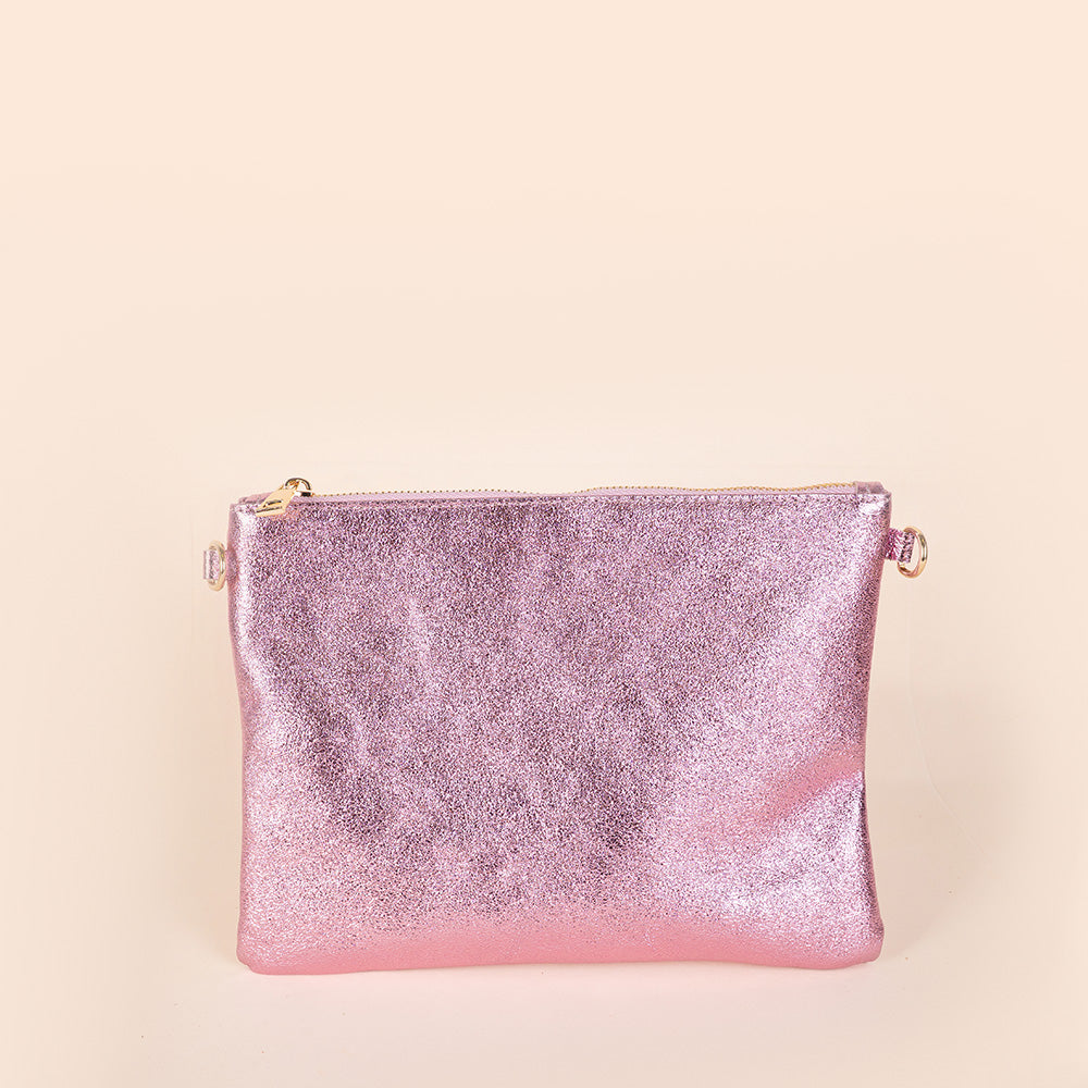 BORSA POCHETTE MEDIA RETTANGOLARE CLASSICA CON ZIP