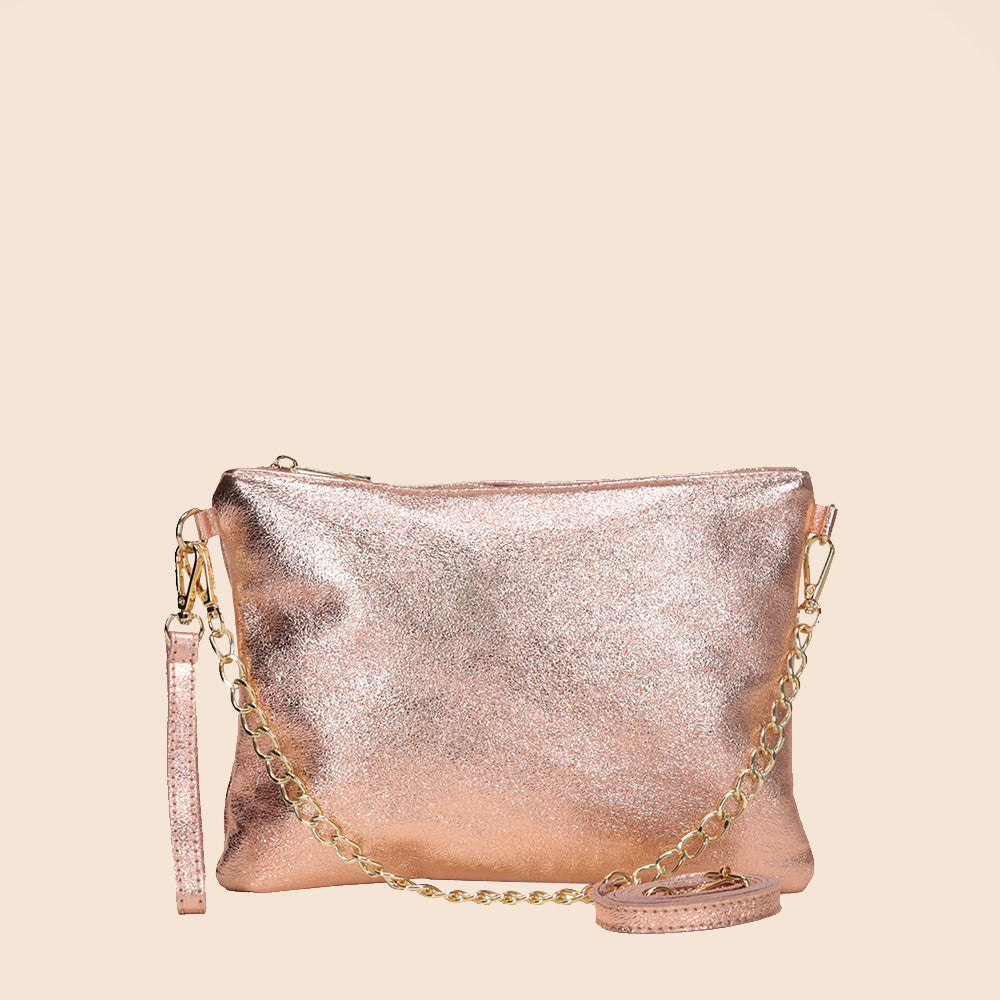 BORSA POCHETTE MEDIA RETTANGOLARE CLASSICA CON ZIP