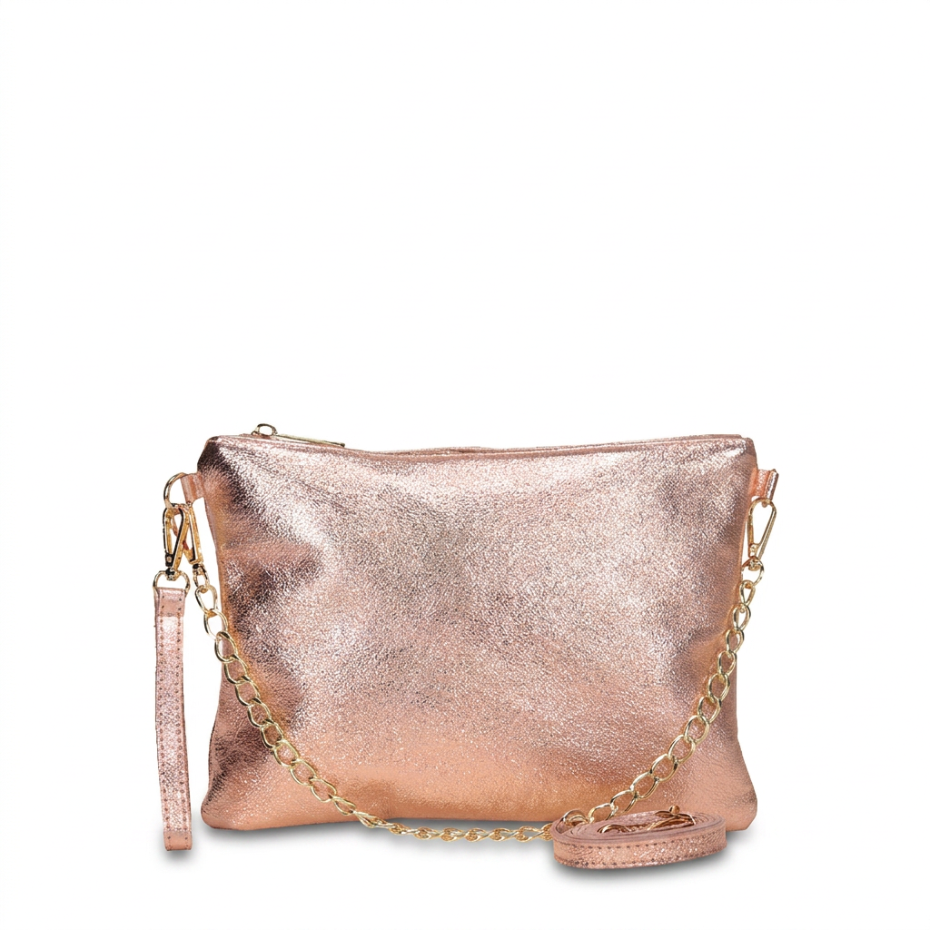 BORSA POCHETTE MEDIA RETTANGOLARE CLASSICA CON ZIP