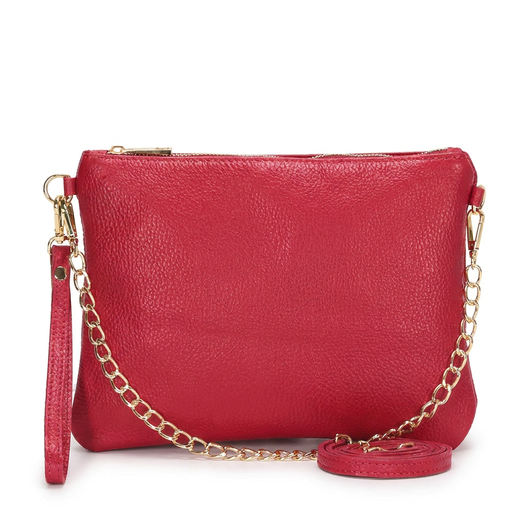 BORSA POCHETTE MEDIA RETTANGOLARE CLASSICA CON ZIP