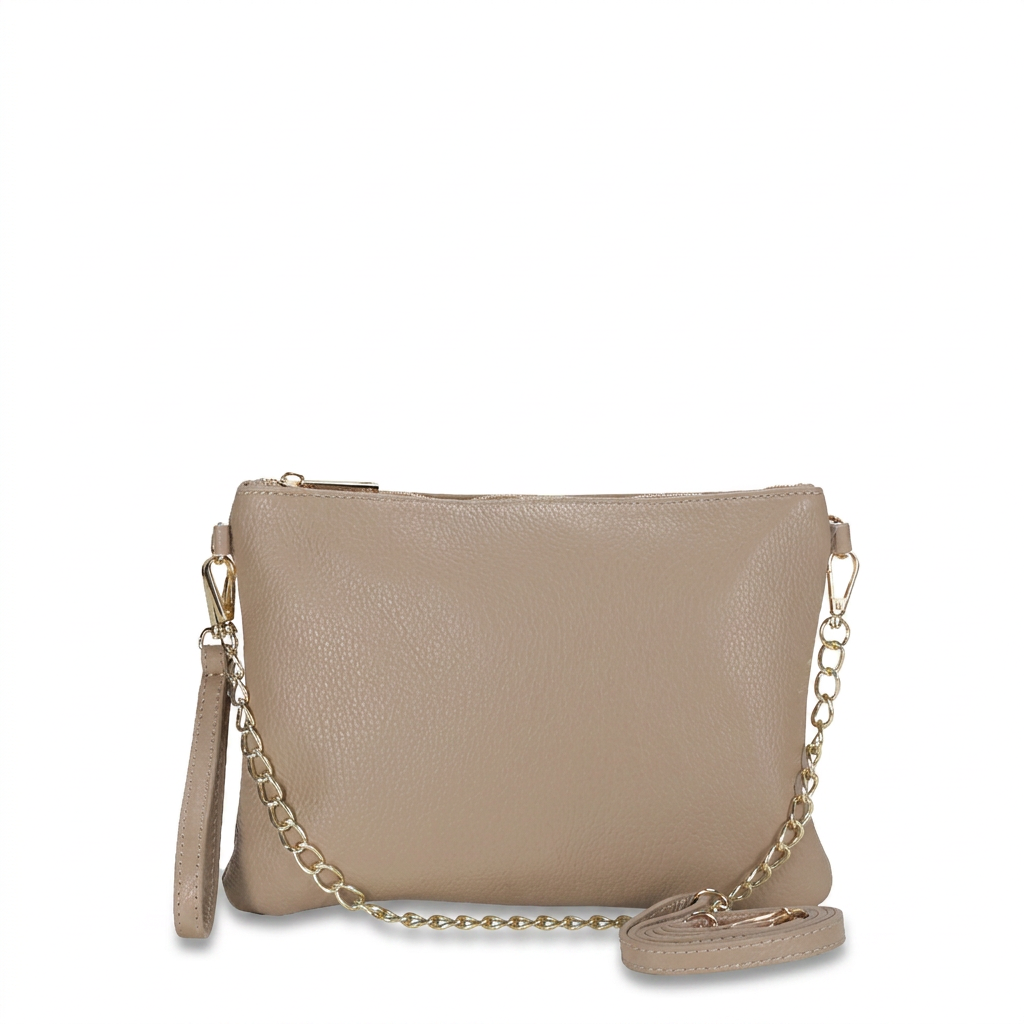BORSA POCHETTE MEDIA RETTANGOLARE CLASSICA CON ZIP