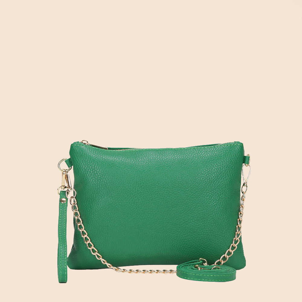 BORSA POCHETTE MEDIA RETTANGOLARE CLASSICA CON ZIP