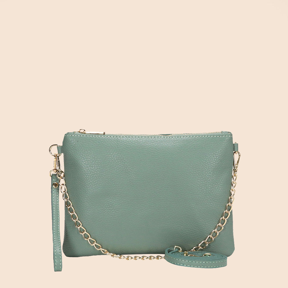 BORSA POCHETTE MEDIA RETTANGOLARE CLASSICA CON ZIP