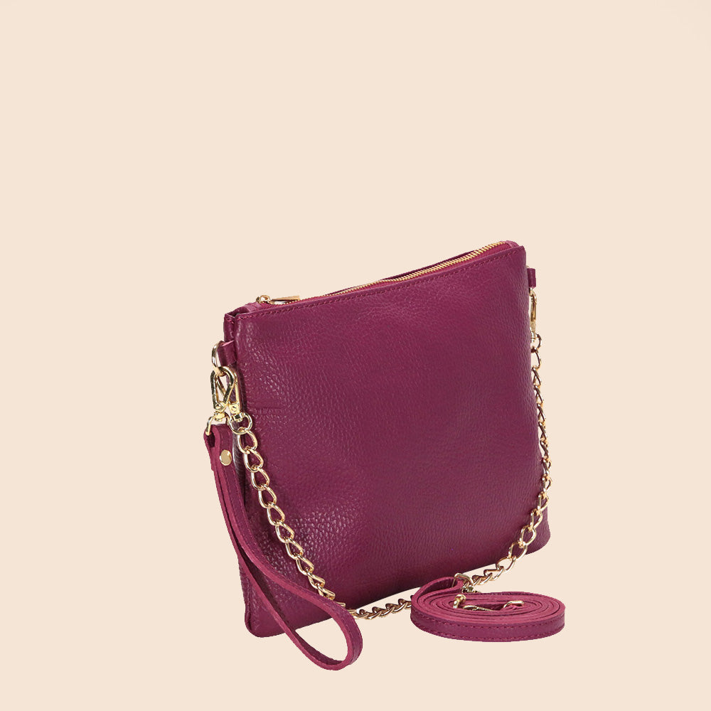 BORSA POCHETTE MEDIA RETTANGOLARE CLASSICA CON ZIP