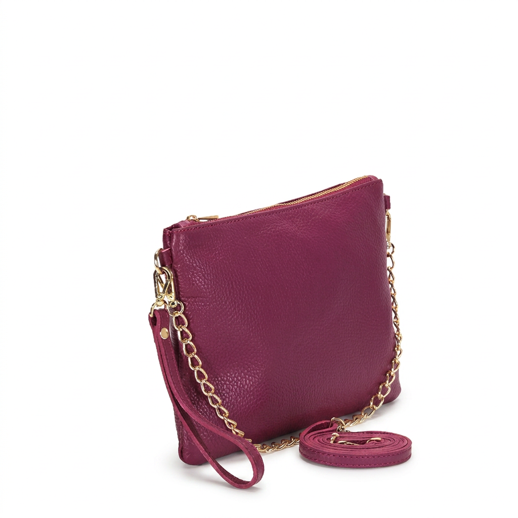 BORSA POCHETTE MEDIA RETTANGOLARE CLASSICA CON ZIP