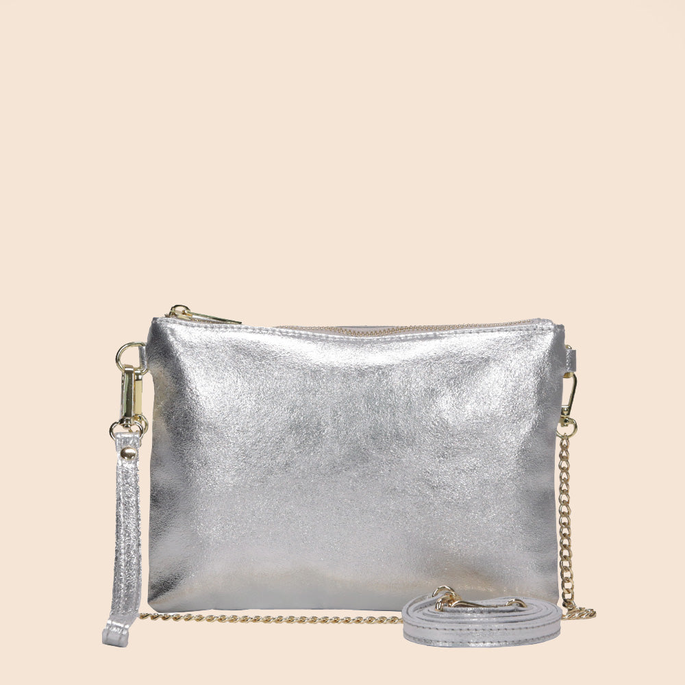 BORSA POCHETTE PICCOLA RETTANGOLARE CLASSICA CON ZIP