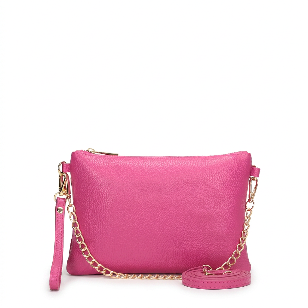 BORSA POCHETTE PICCOLA RETTANGOLARE CLASSICA CON ZIP