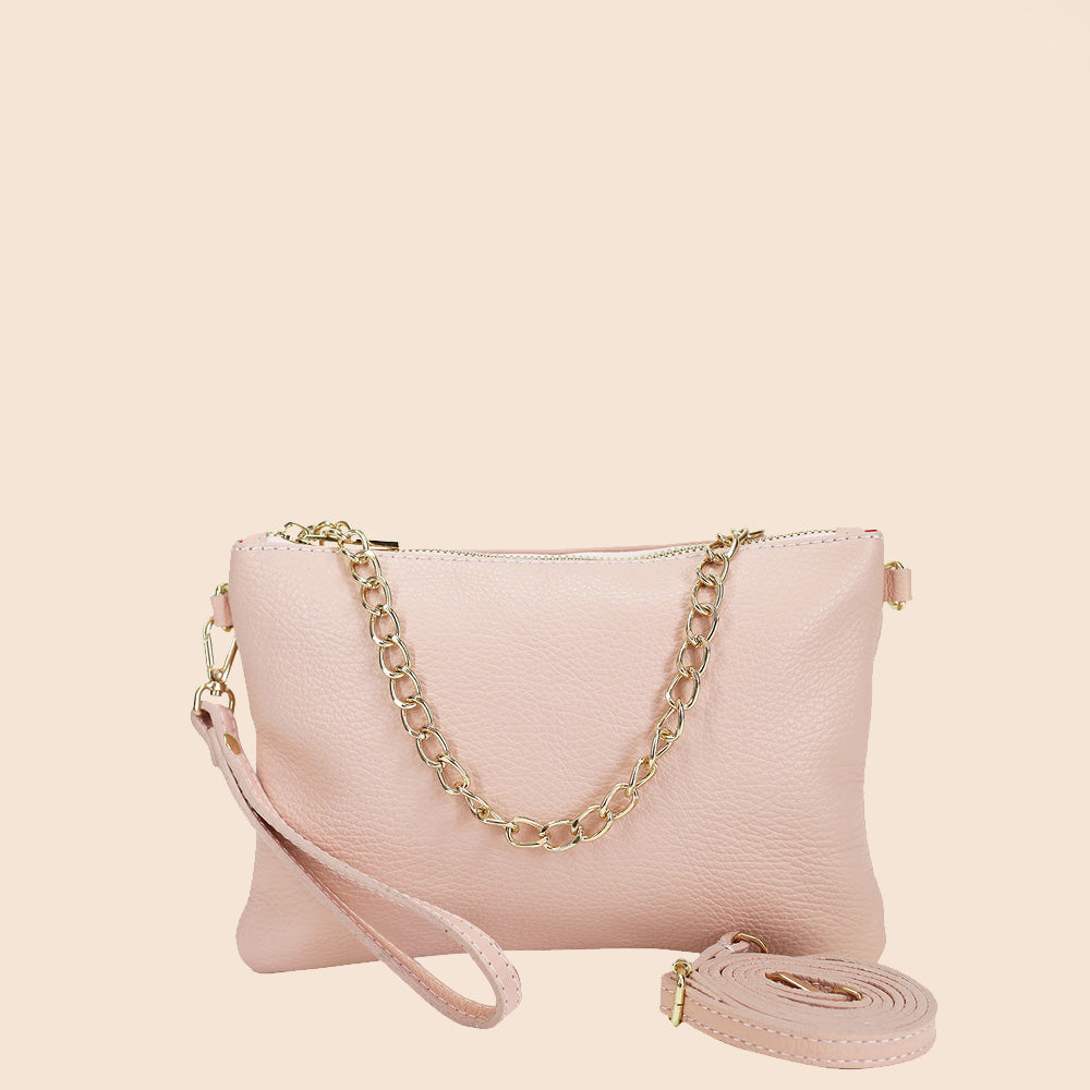 BORSA POCHETTE PICCOLA RETTANGOLARE CLASSICA CON ZIP