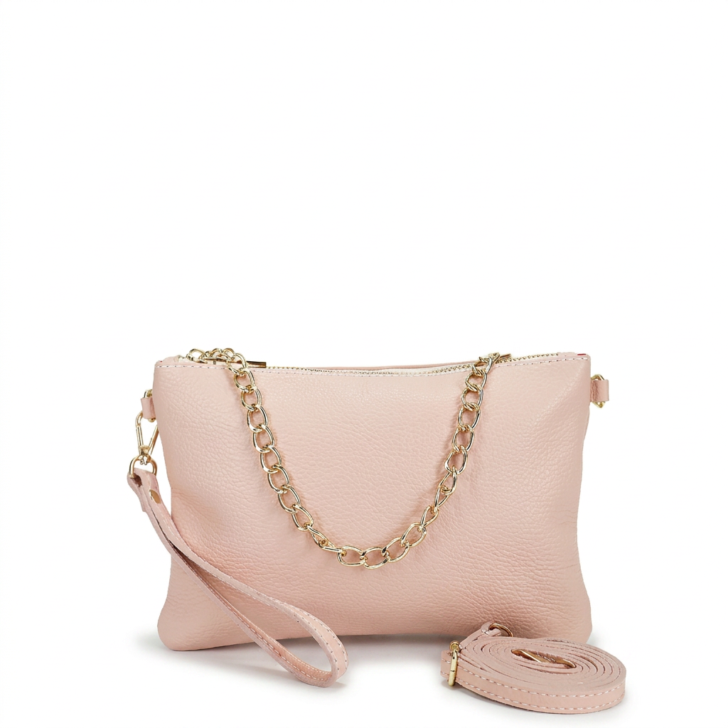 BORSA POCHETTE PICCOLA RETTANGOLARE CLASSICA CON ZIP