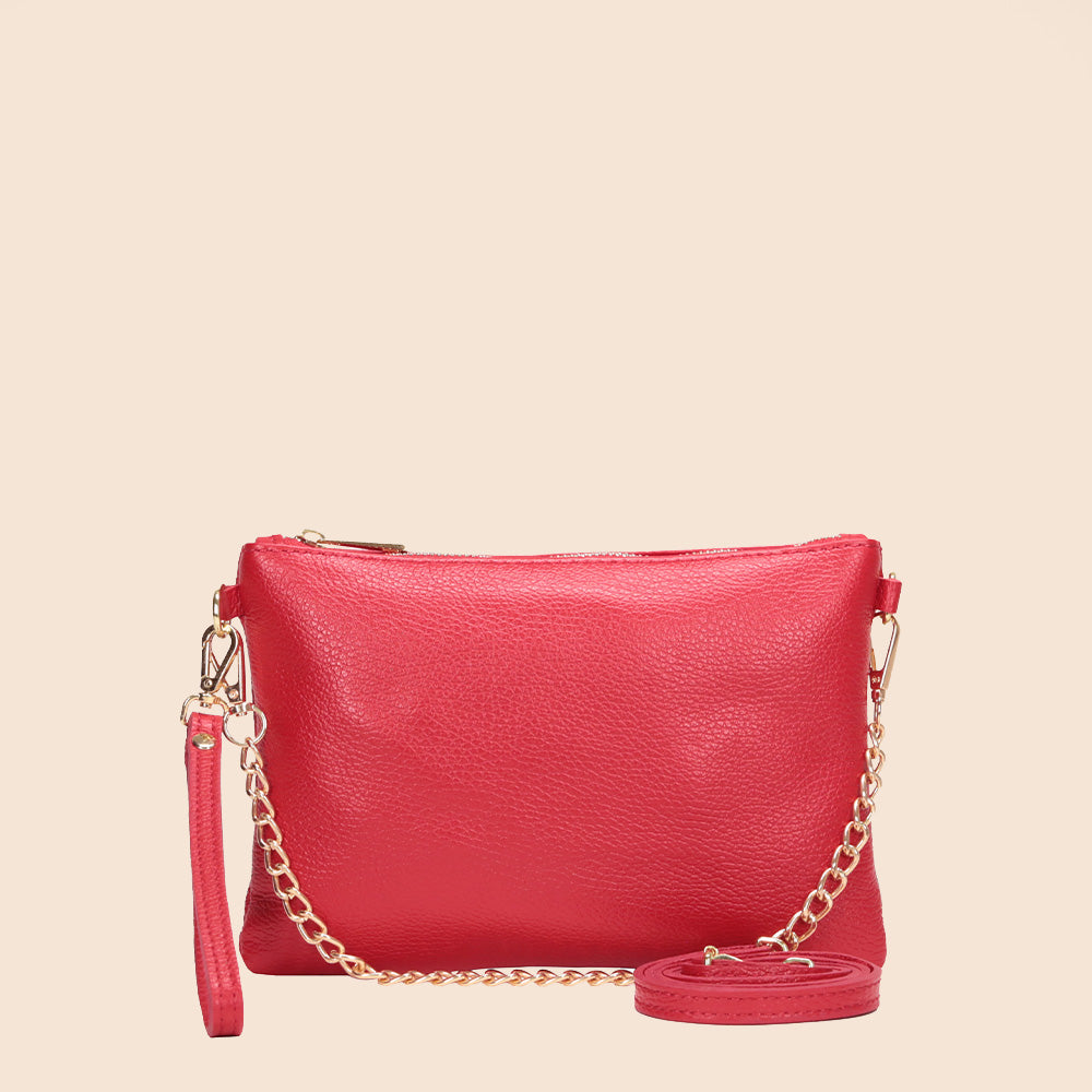 BORSA POCHETTE PICCOLA RETTANGOLARE CLASSICA CON ZIP