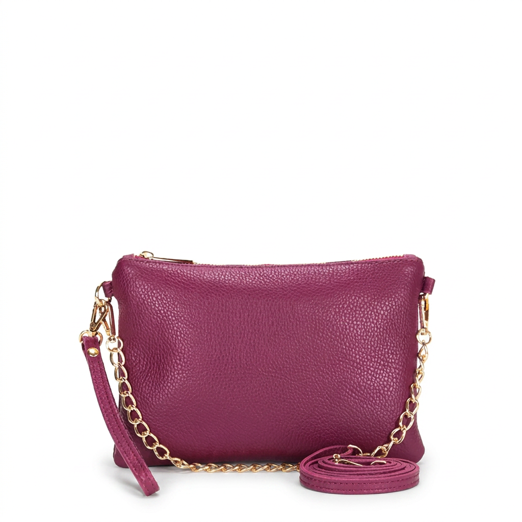 BORSA POCHETTE PICCOLA RETTANGOLARE CLASSICA CON ZIP