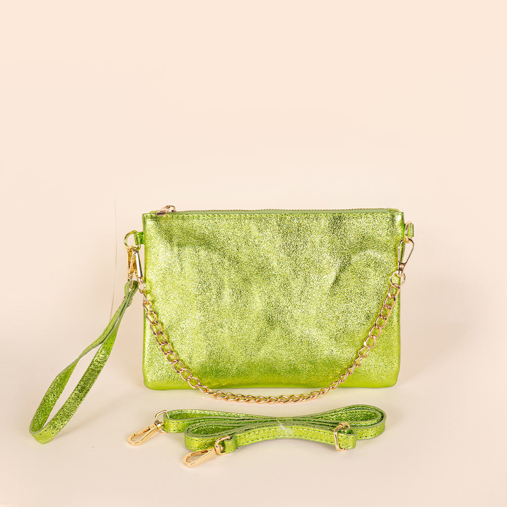 BORSA POCHETTE PICCOLA RETTANGOLARE CLASSICA CON ZIP