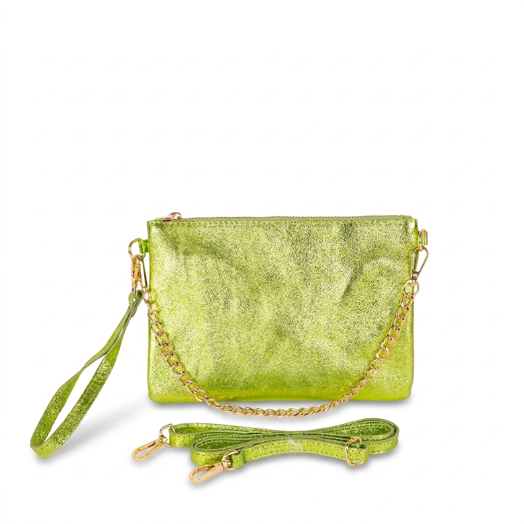 BORSA POCHETTE PICCOLA RETTANGOLARE CLASSICA CON ZIP