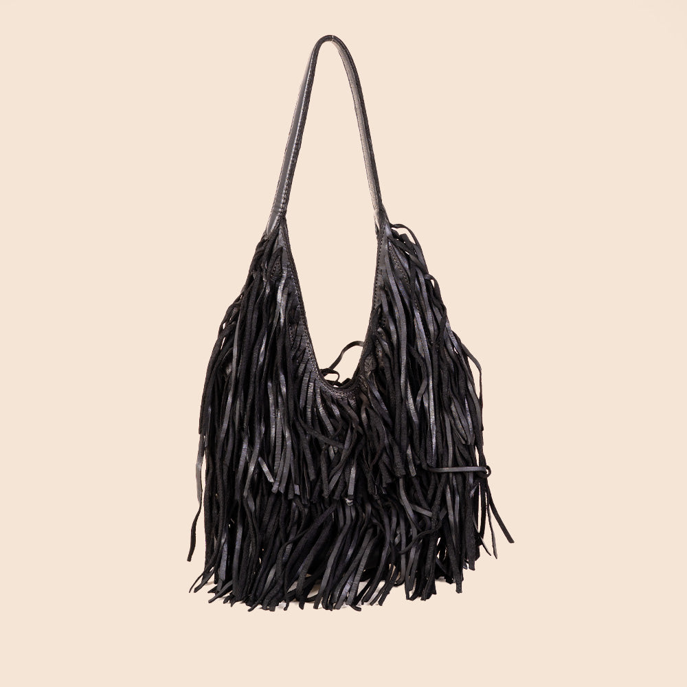 BORSA A SPALLA PICCOLA CON FRANGE
