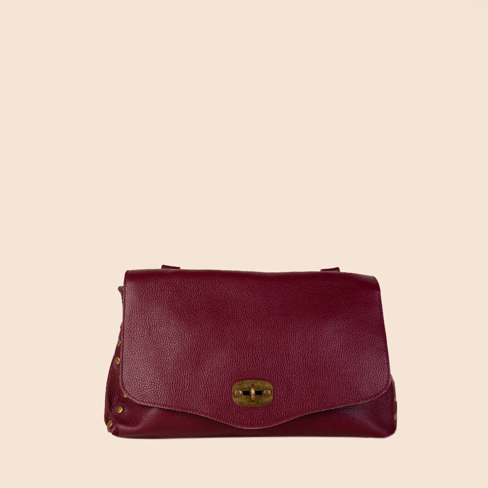 POSTMAN STYLE SHOULDER BAG WITH SIDE STUDS